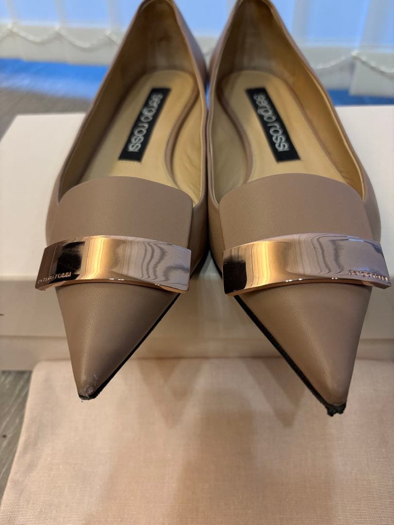 sergio rossi ポインテッドトゥフラットシューズ