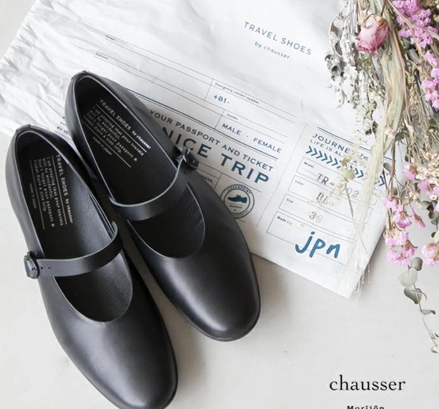 美品！36サイズ　本皮革　chausser トラベルシューズ バイ ショセ