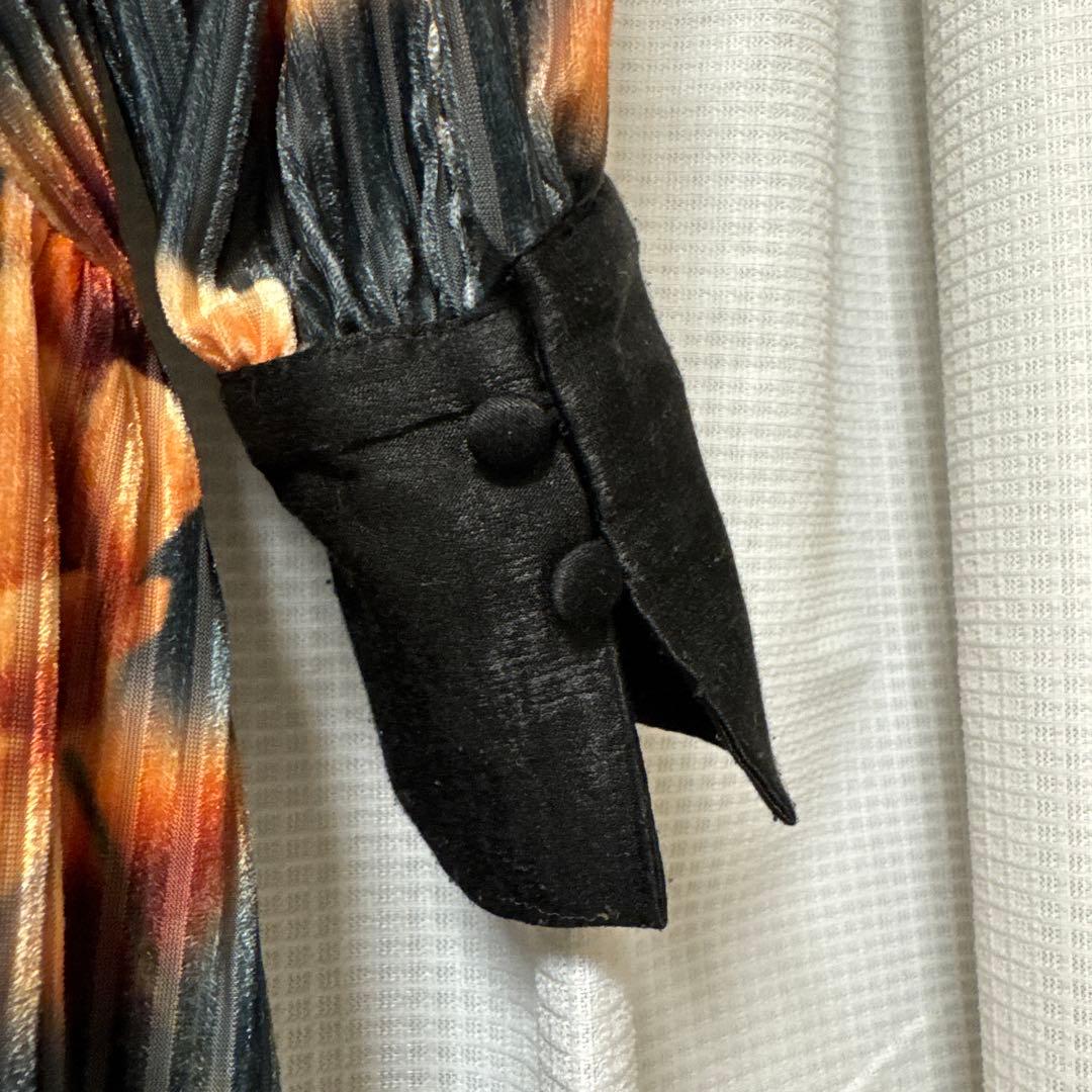 Ameri vintage MILA VELOUR CUT DRESS 黒