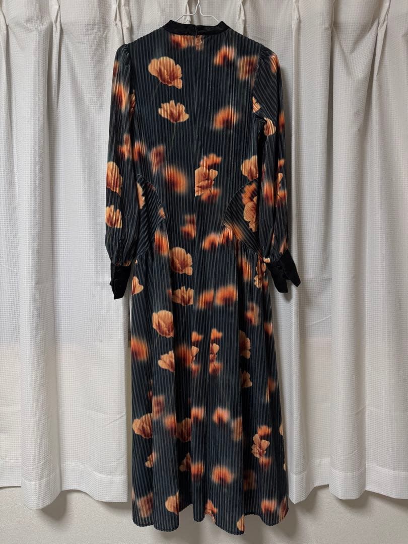 Ameri vintage MILA VELOUR CUT DRESS 黒