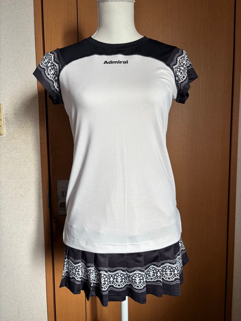 Admiral ホワイト✖️ブラック レース柄トップスとスコートセット