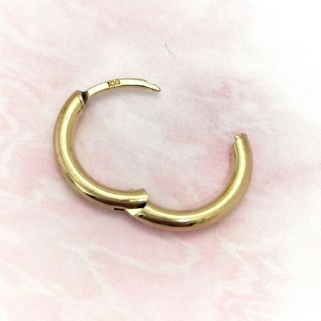 K18 リングフープ ピアス ワッカ シングル ユニセックス