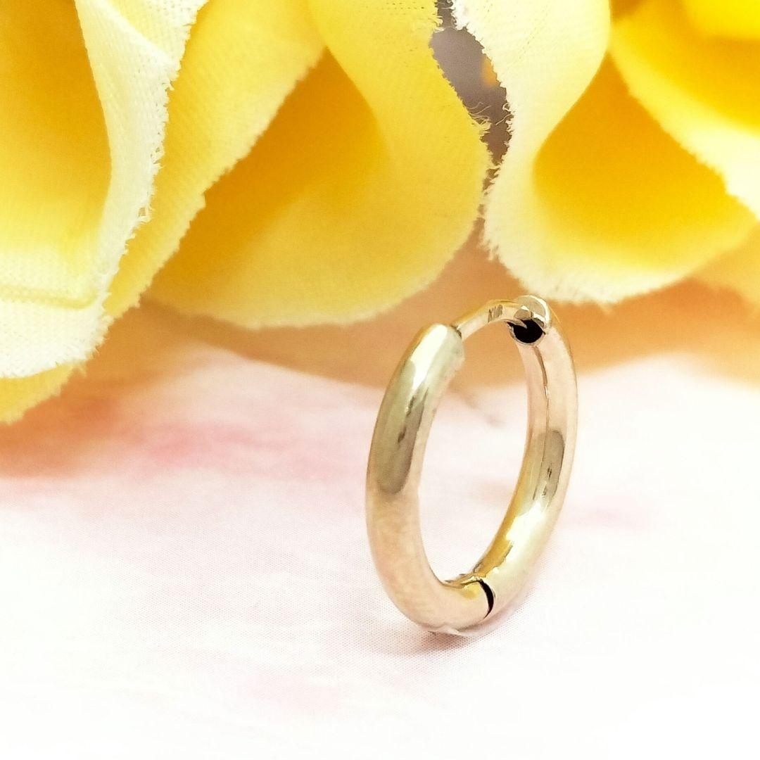 K18 リングフープ ピアス ワッカ シングル ユニセックス