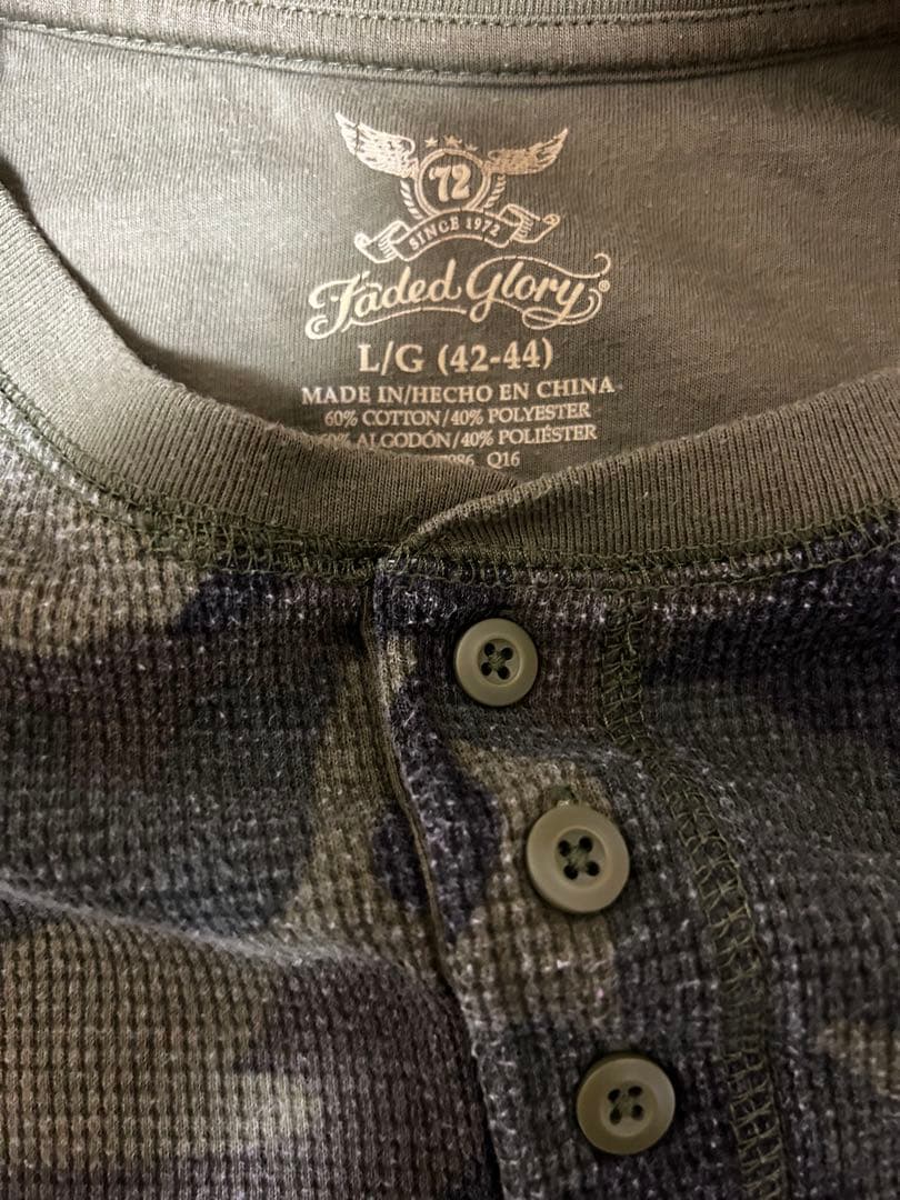 90s 00s 迷彩サーマル　ヘンリーネック　ロンT vintage