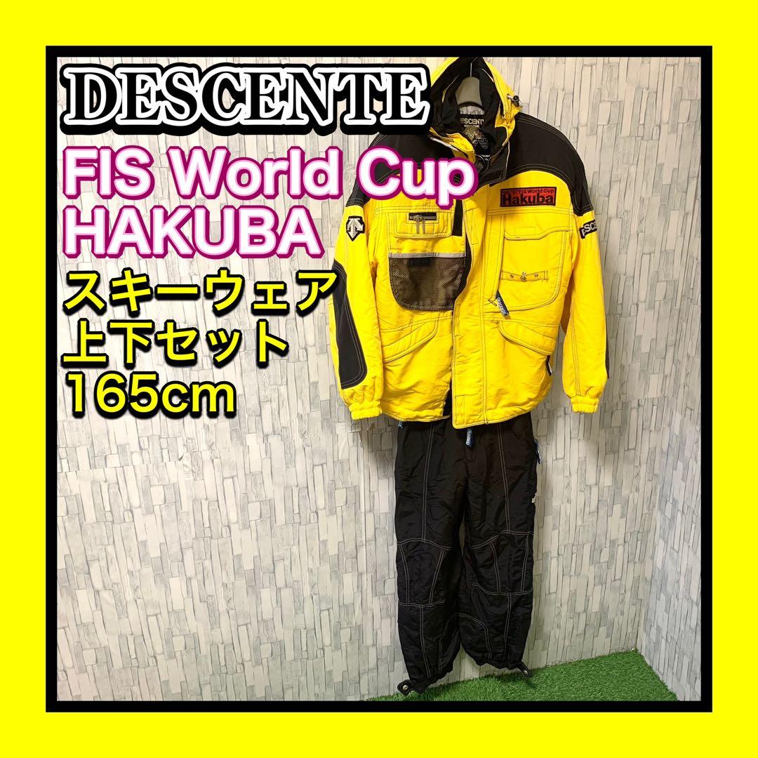 良品 大人気 DESCENTE/デサント スキーウェア上下セット Mサイズ 黄黒