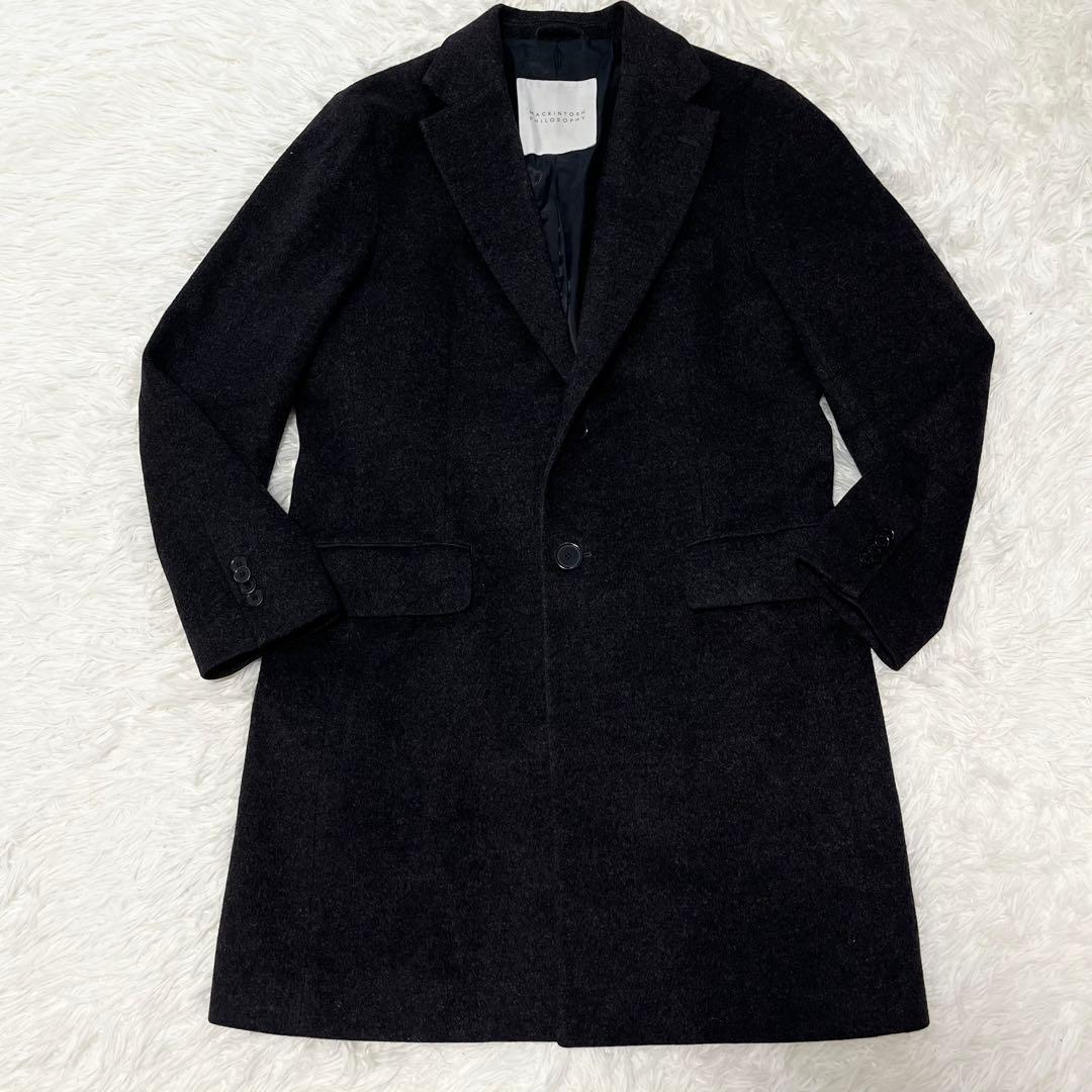 美品✨現行 カシミヤ混 マッキントッシュ チェスターコート M チャコールグレー