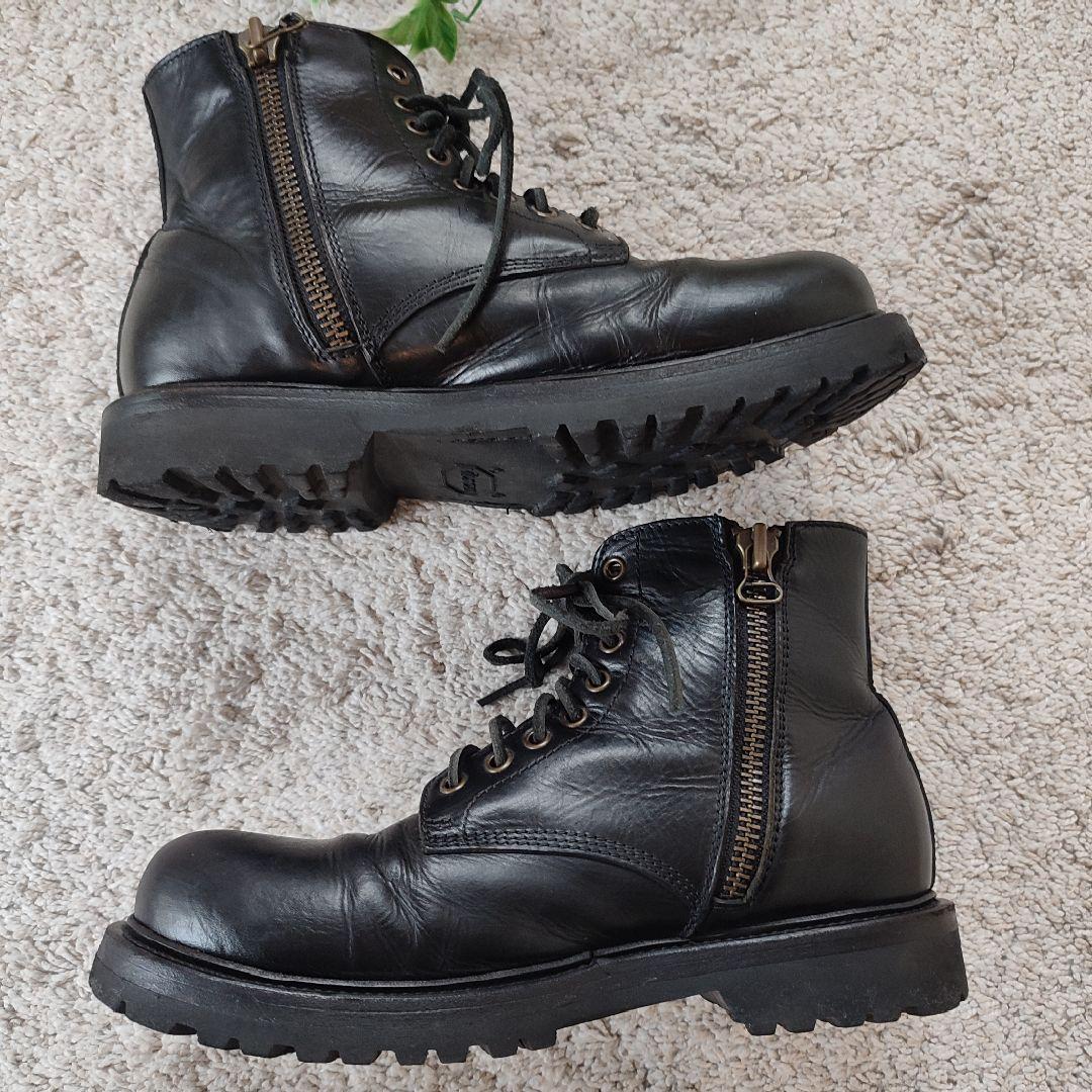 美品BUTTERO(ブッテロ) サイドジップワークブーツ ブラック26cm　40