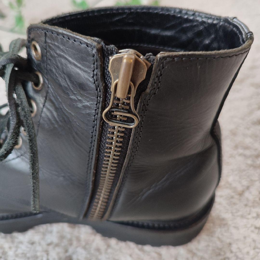 美品BUTTERO(ブッテロ) サイドジップワークブーツ ブラック26cm　40