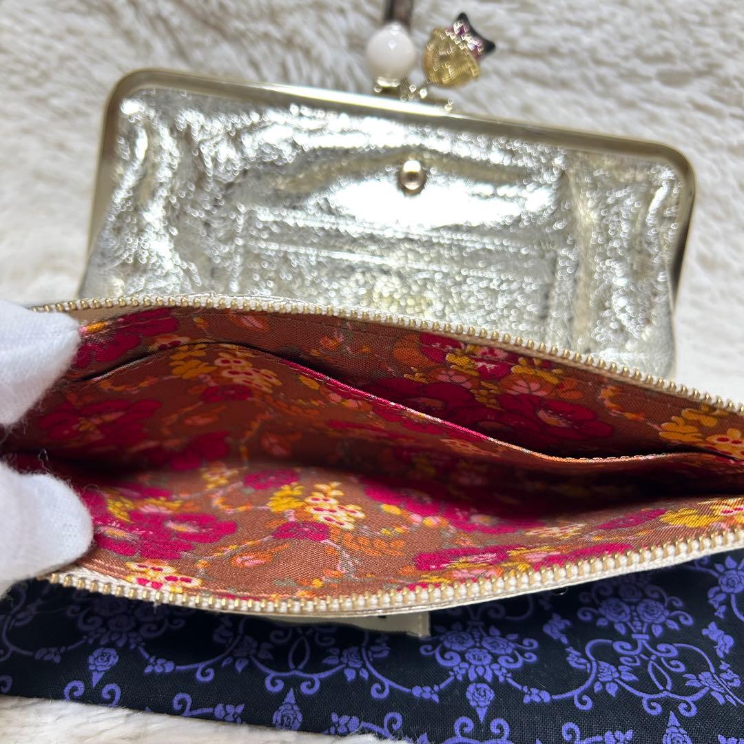 【新品・未使用】 ANNA SUI がま口財布 インザバスケット ゴールド 猫