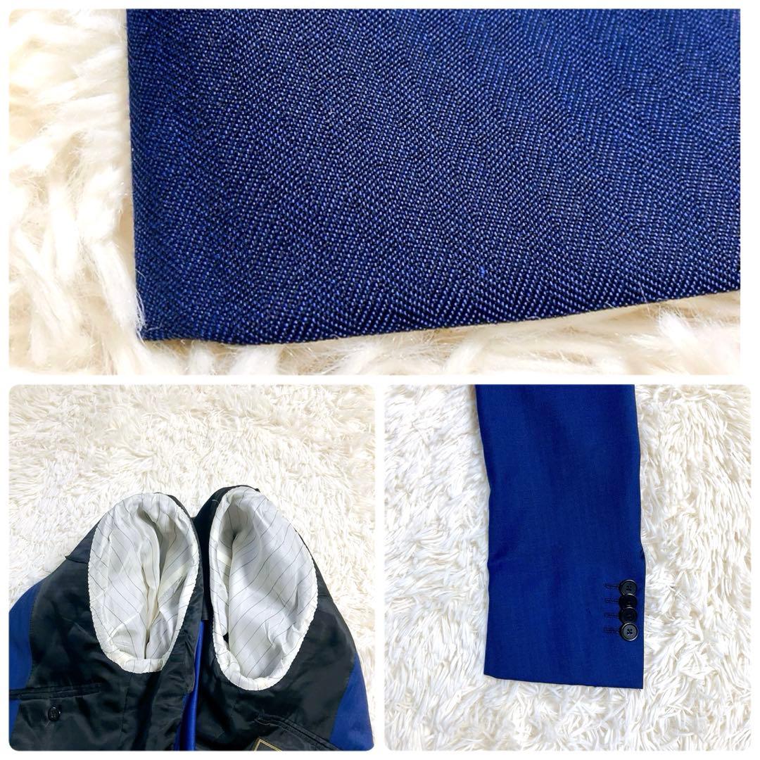 【Loro Piana・ヘリンボーン】シンプリシテプリュス　スーツ　ネイビー　S