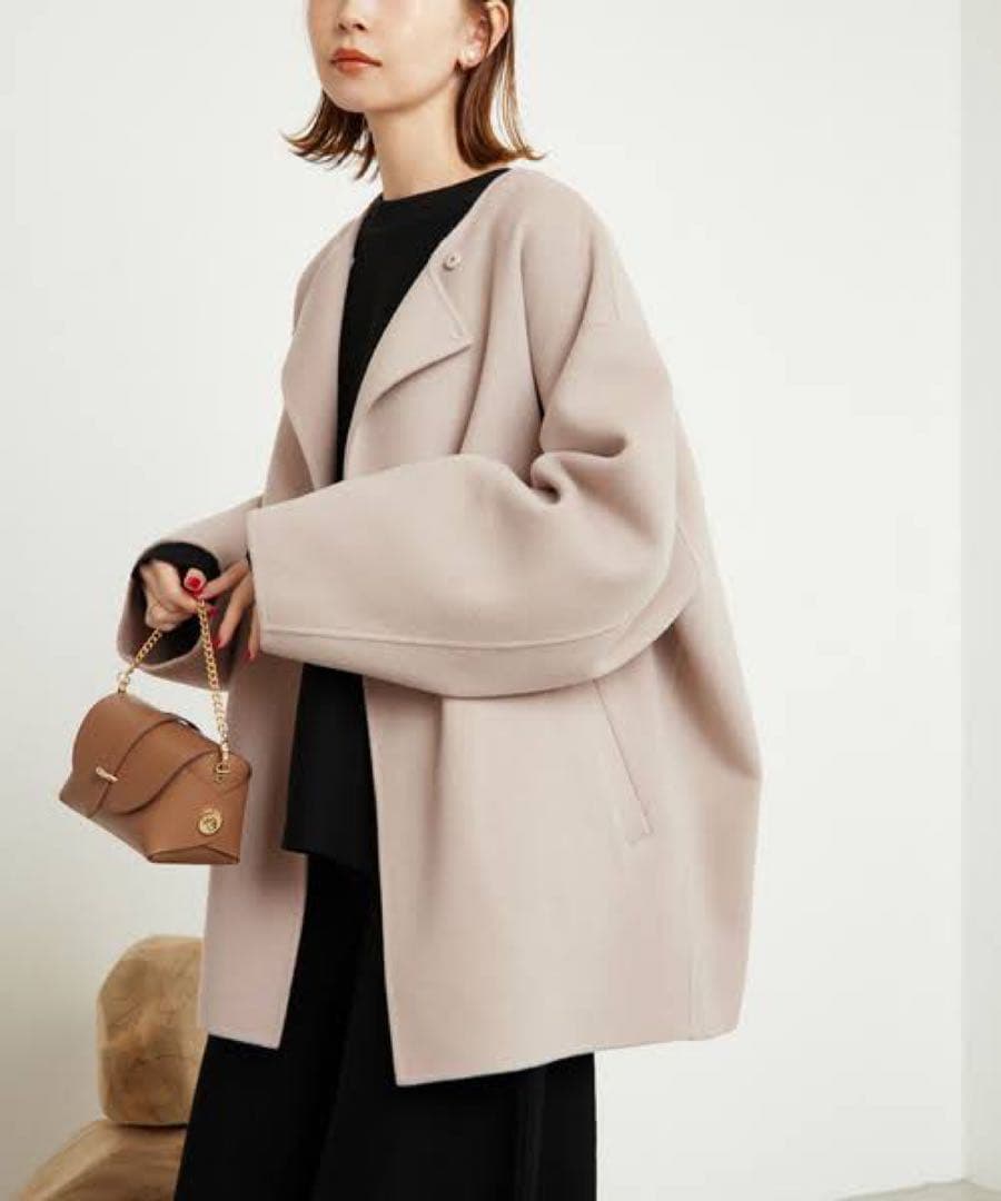 SLOBE IENA HAMILTONダブルフェイスショートコート BEIGE