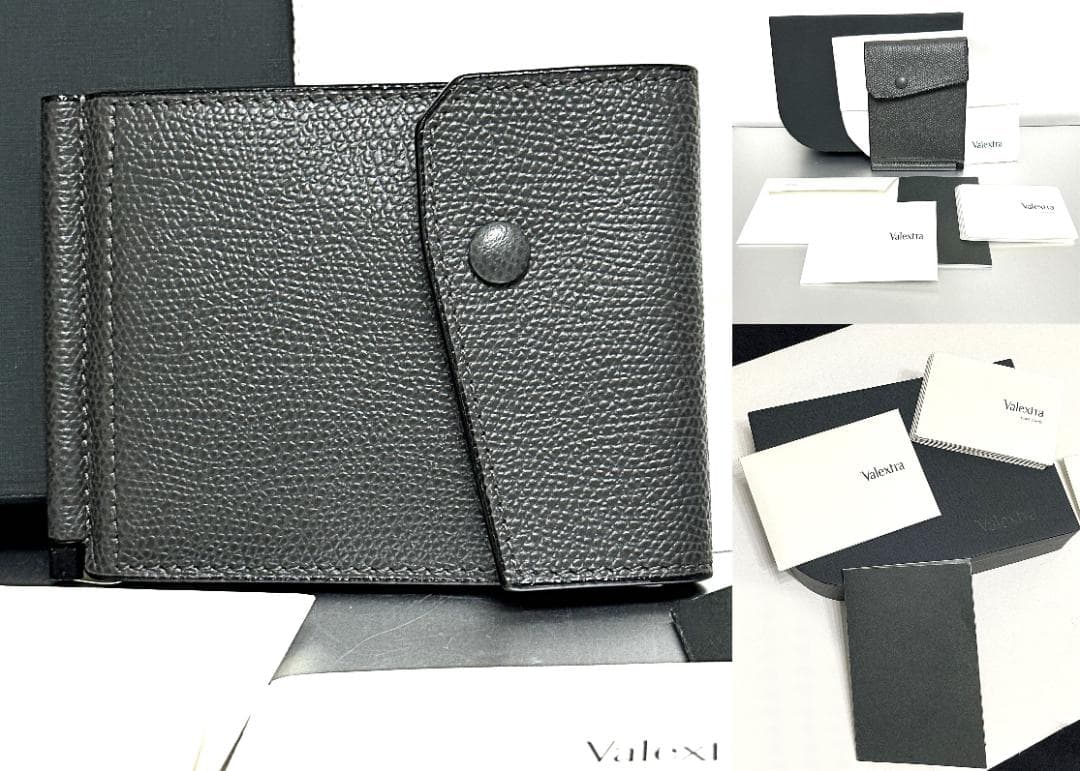 新品同様　ギャラ付き　2025　ヴァレクストラ　グリップ　レザー マネークリップ