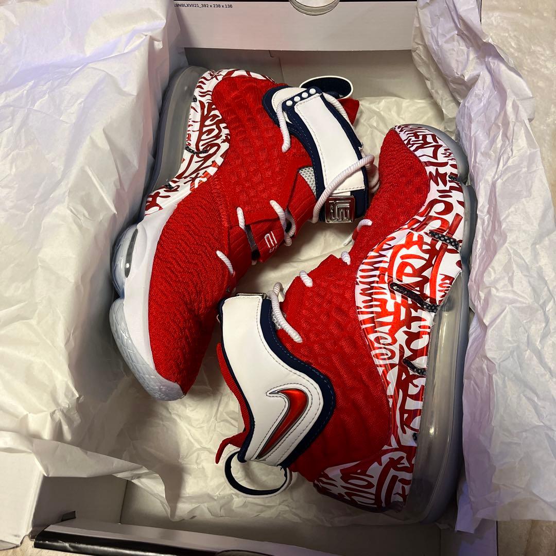 NIKE LeBron XVII バスケットボールシューズ 27cm 赤