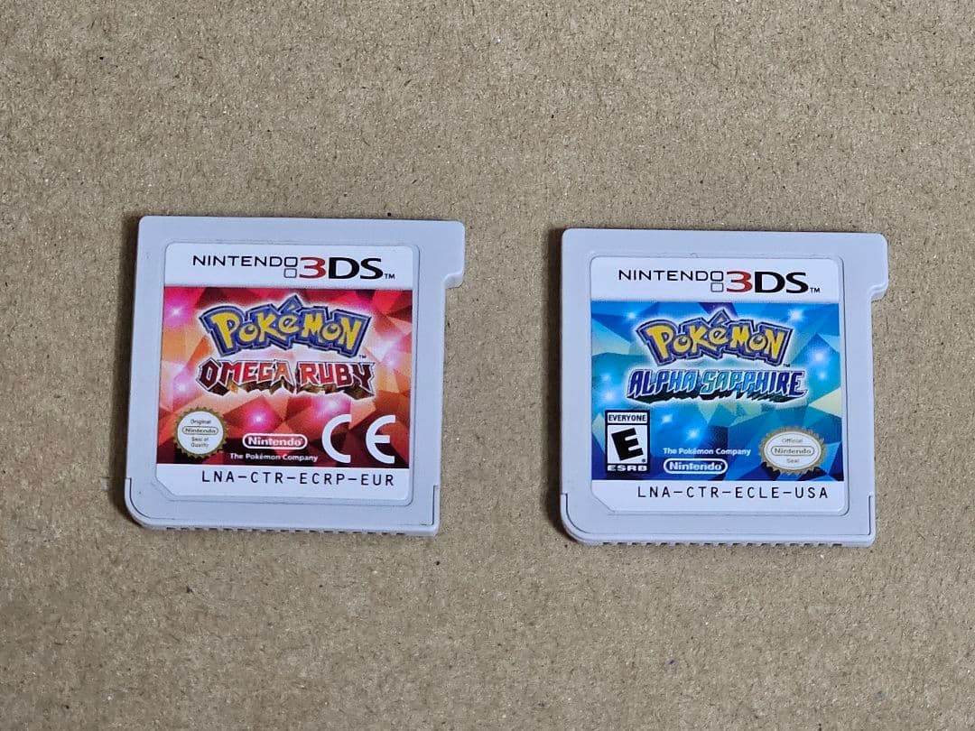 ポケットモンスター　3DS　欧州版オメガルビー　北米版アルファサファイア