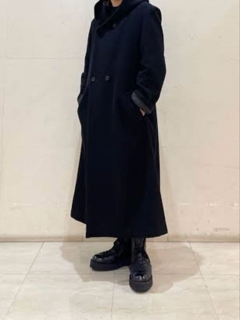 エアリーモッサダブルフーデットコート　ヨウジヤマモトプールオム