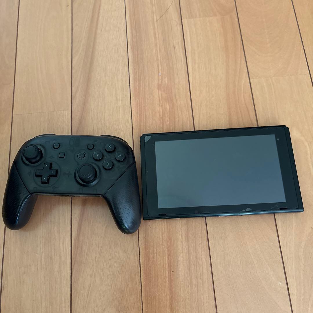 Switch 本体とプロコントローラー 本体内にあつ森とスプラ3 カセット付き