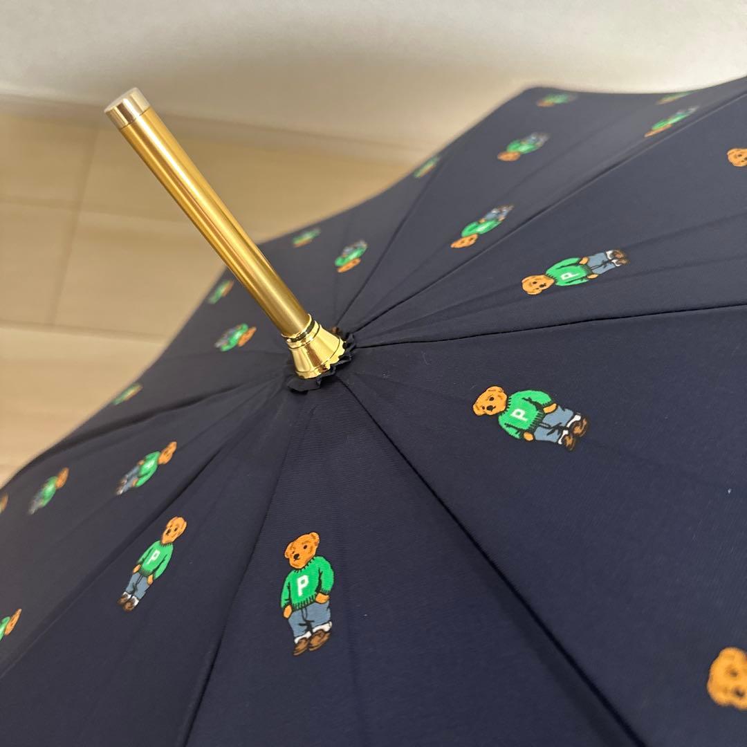 新品未使用タグ付　日本製ポロラルフローレン　ポロベア60センチ長傘　ネイビー