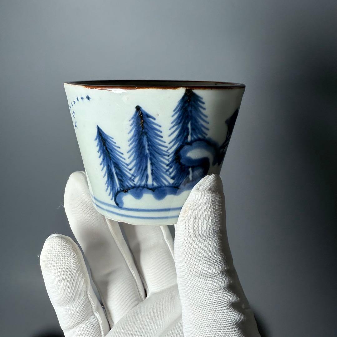 幕末〜昭和初期　そば猪口　まとめて12点　おまけで箸置き6個　染付　色絵