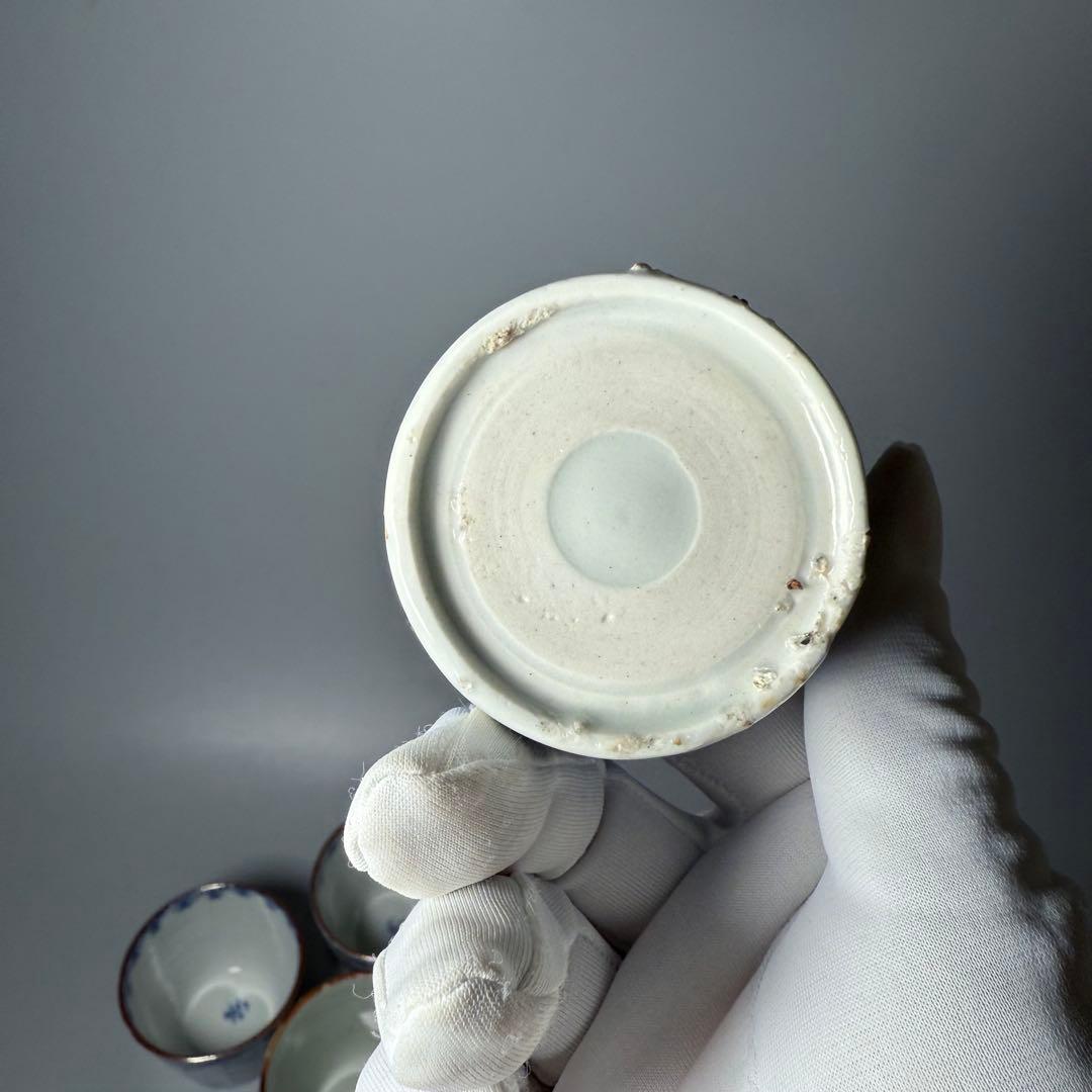 幕末〜昭和初期　そば猪口　まとめて12点　おまけで箸置き6個　染付　色絵