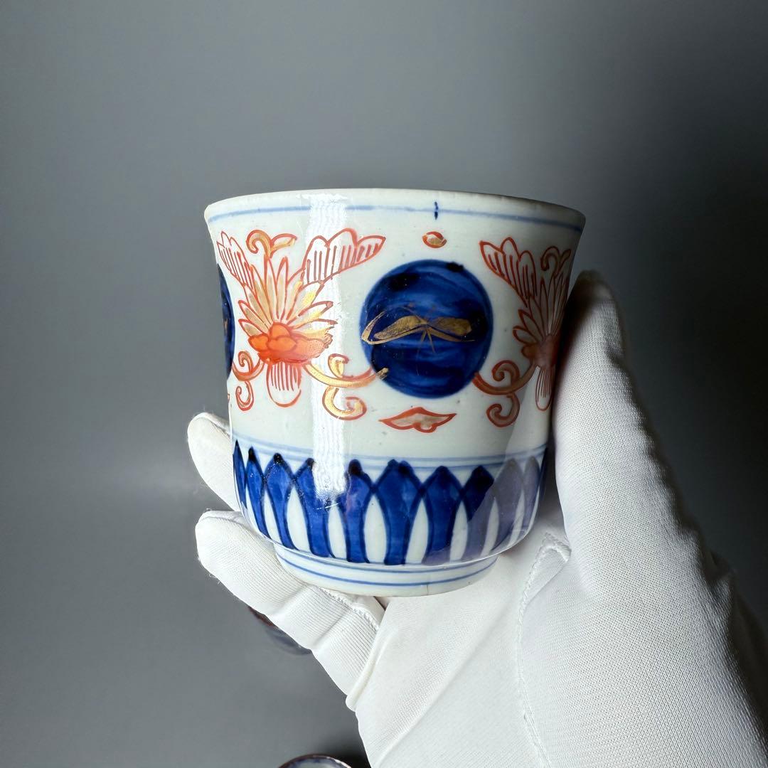 幕末〜昭和初期　そば猪口　まとめて12点　おまけで箸置き6個　染付　色絵