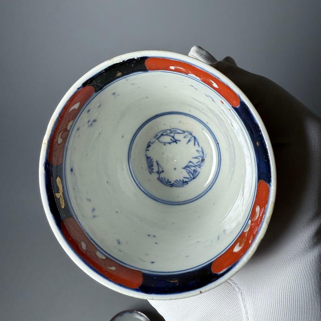 幕末〜昭和初期　そば猪口　まとめて12点　おまけで箸置き6個　染付　色絵