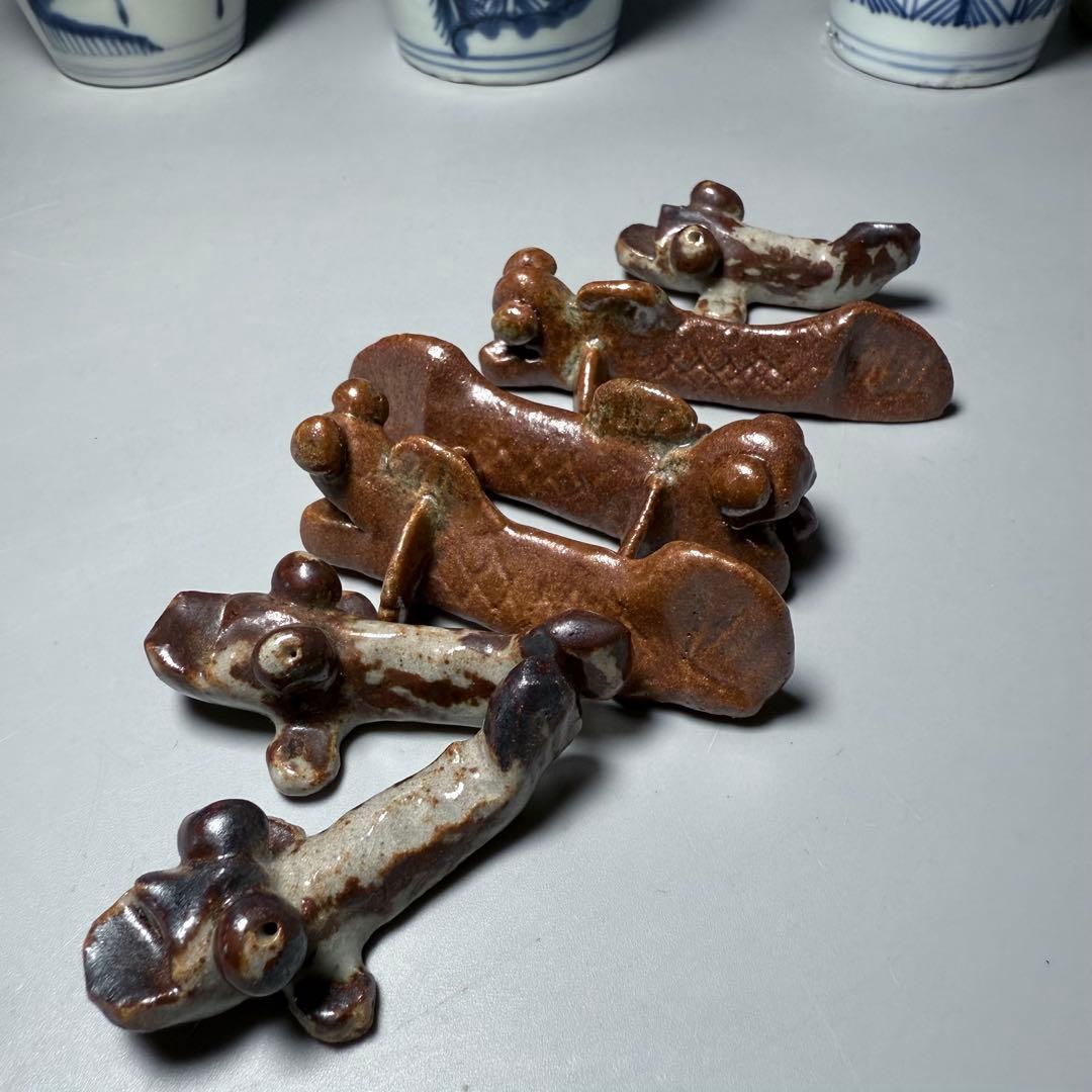 幕末〜昭和初期　そば猪口　まとめて12点　おまけで箸置き6個　染付　色絵