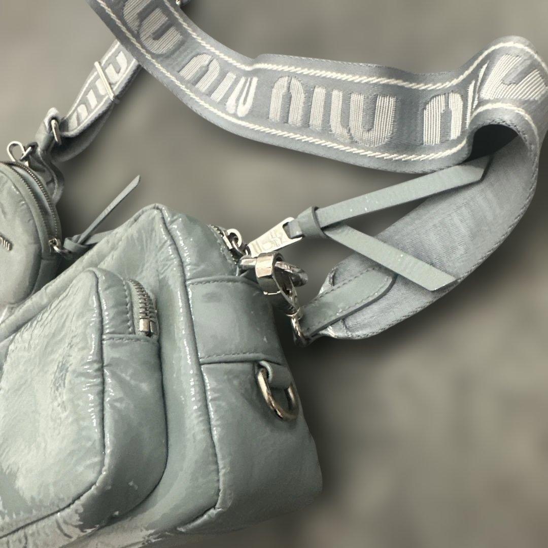 本日のみmiu miu ショルダーバッグ 水色かわいいケース付き
