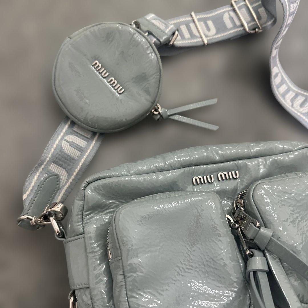 本日のみmiu miu ショルダーバッグ 水色かわいいケース付き