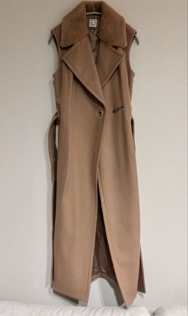 【新品】　laube blanc Belted Wool long gilet