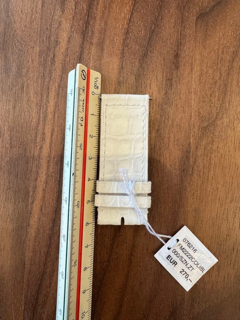 フランク ミュラー 革ベルト 22mm-20mm クロコダイル ホワイト