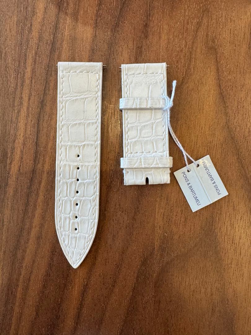 フランク ミュラー 革ベルト 22mm-20mm クロコダイル ホワイト