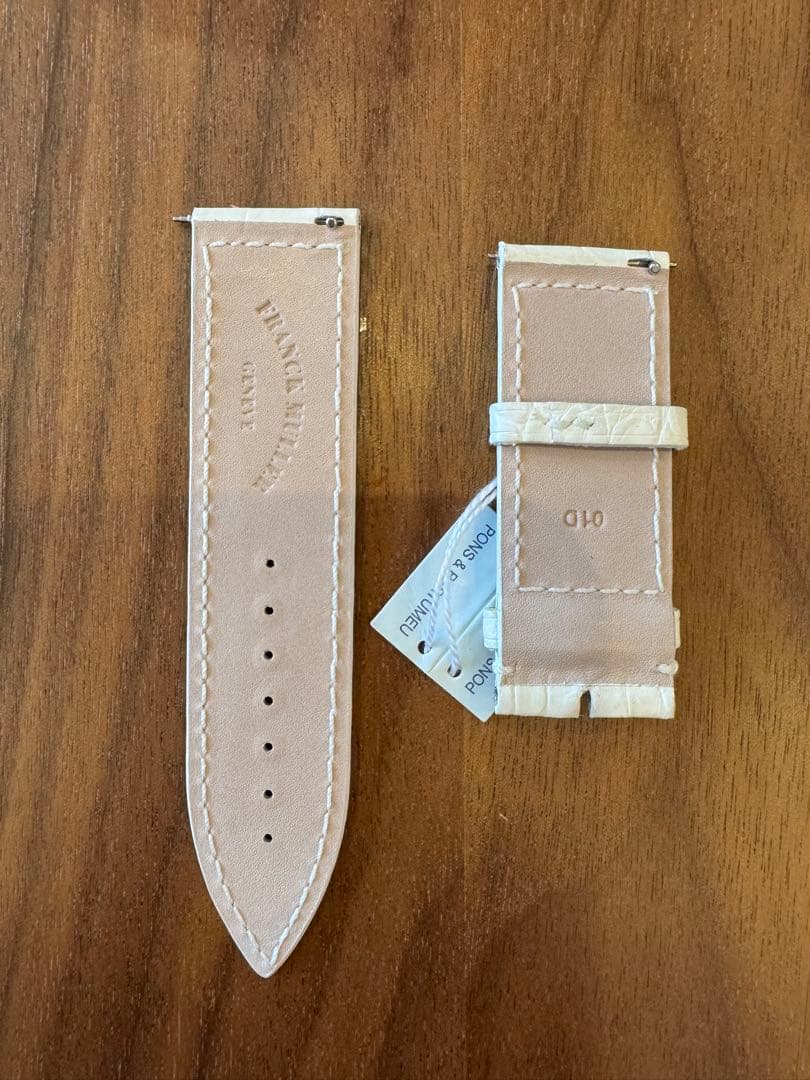 フランク ミュラー 革ベルト 22mm-20mm クロコダイル ホワイト