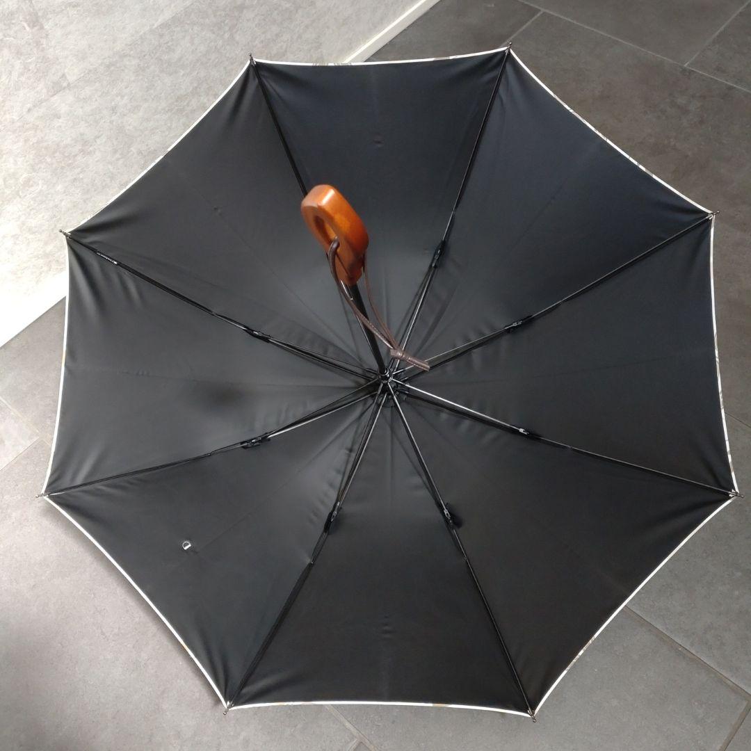 サンバリア100 Sサイズ 長傘 日傘 リーフ柄ベージュ 日本製