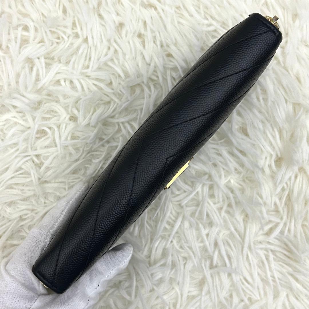 ［美品］SAINT LAURENT ラウンドファスナー カサンドラ 長財布