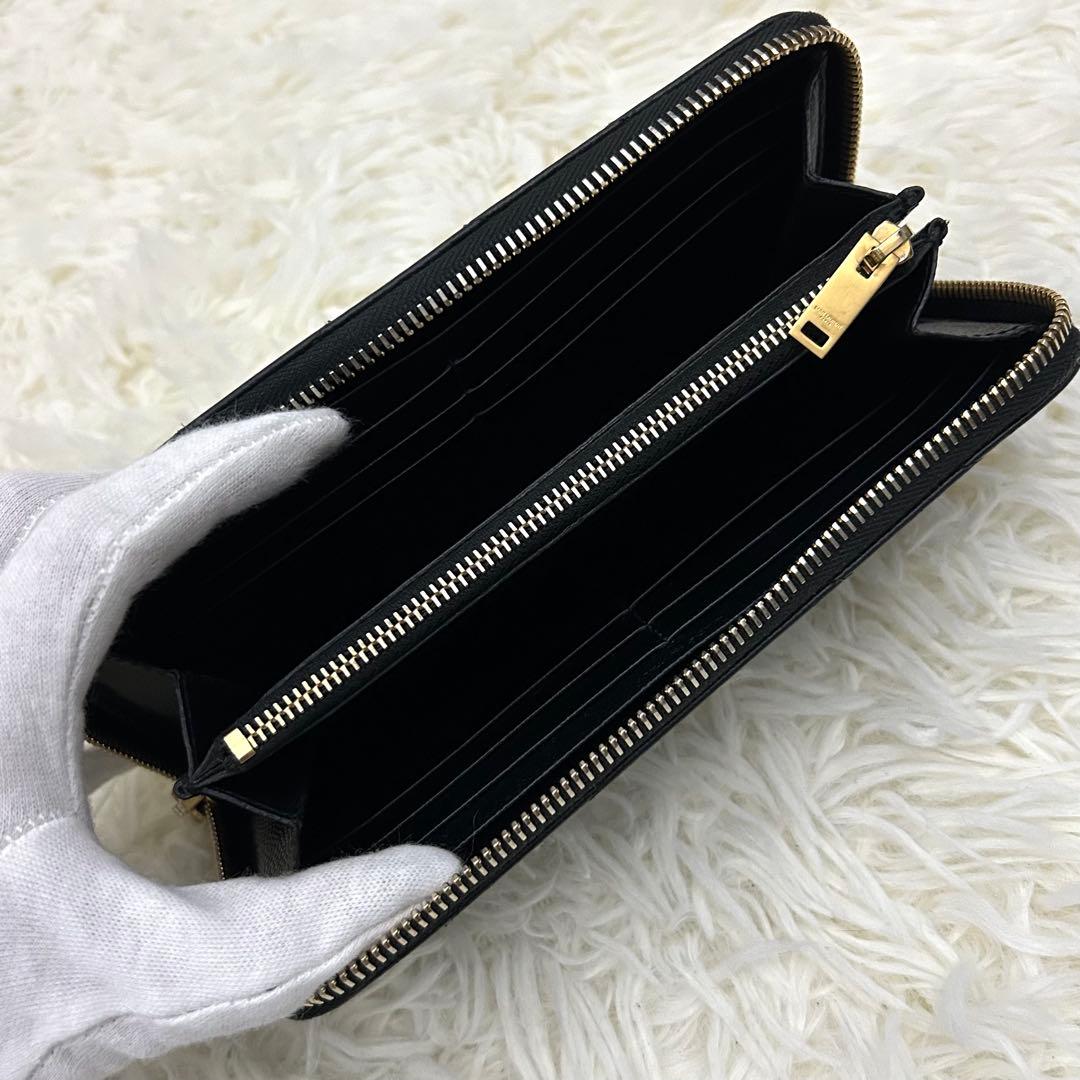 ［美品］SAINT LAURENT ラウンドファスナー カサンドラ 長財布