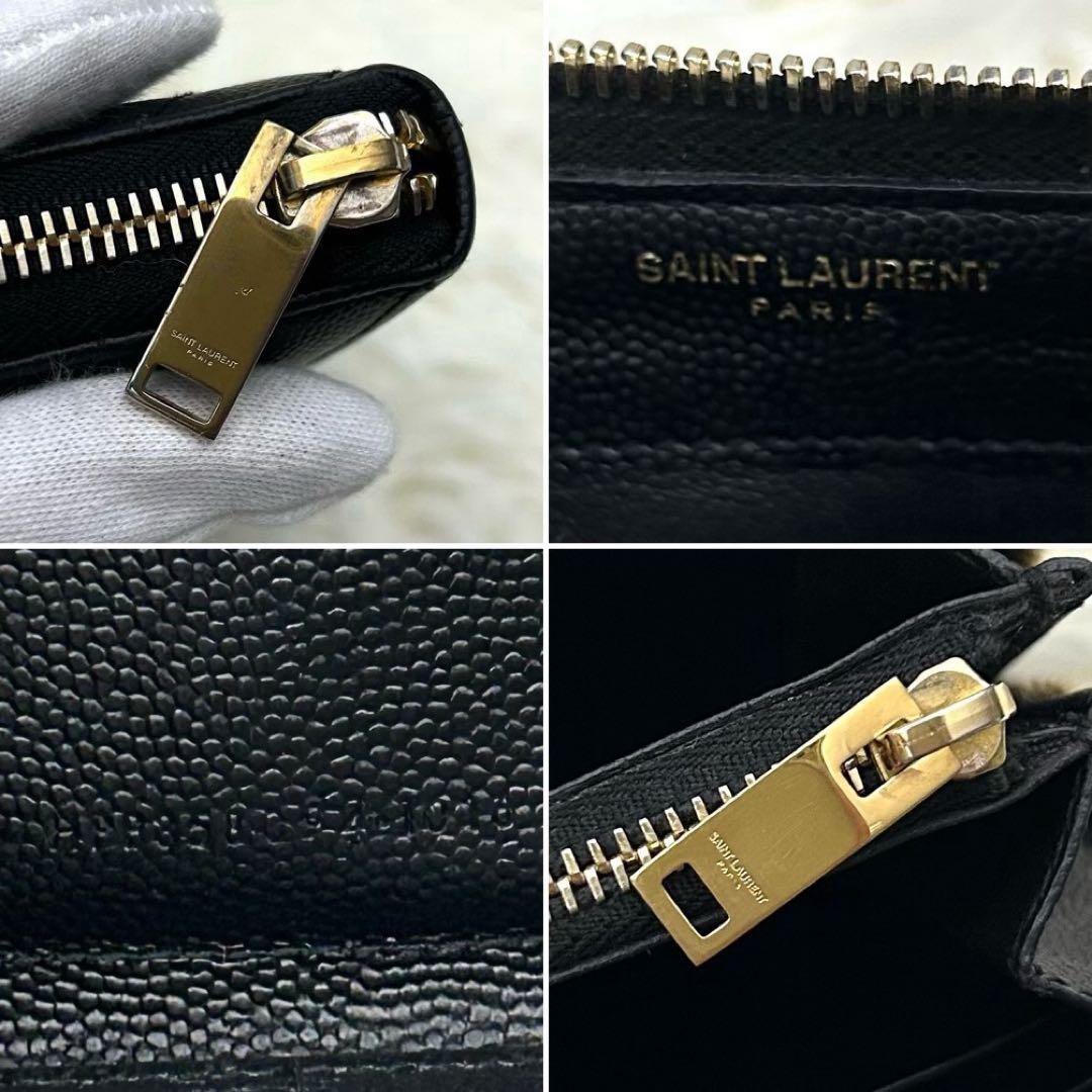 ［美品］SAINT LAURENT ラウンドファスナー カサンドラ 長財布