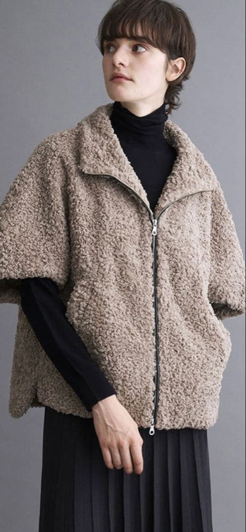 スリードッツ　プードルボア　ポンチョベスト