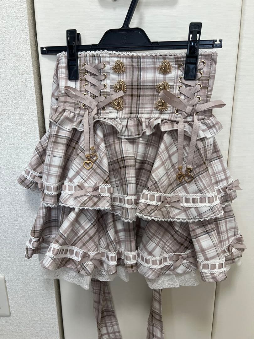 【最終値下げ】LIZLISA リズリサ はしごリボンチェックティアードスカパン