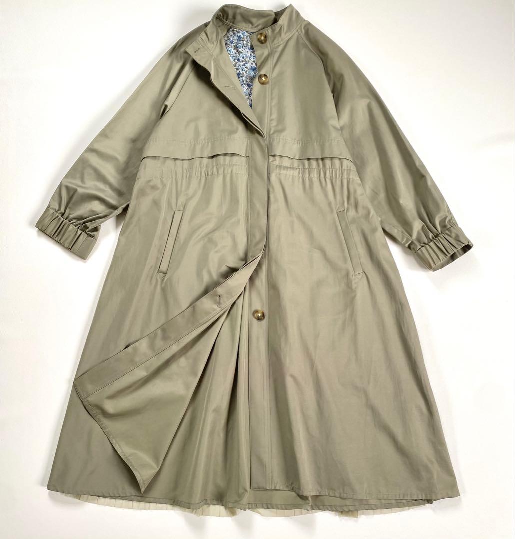 新品✨ローラアシュレイ ロングコート バックプリーツ チュール リバティ 40