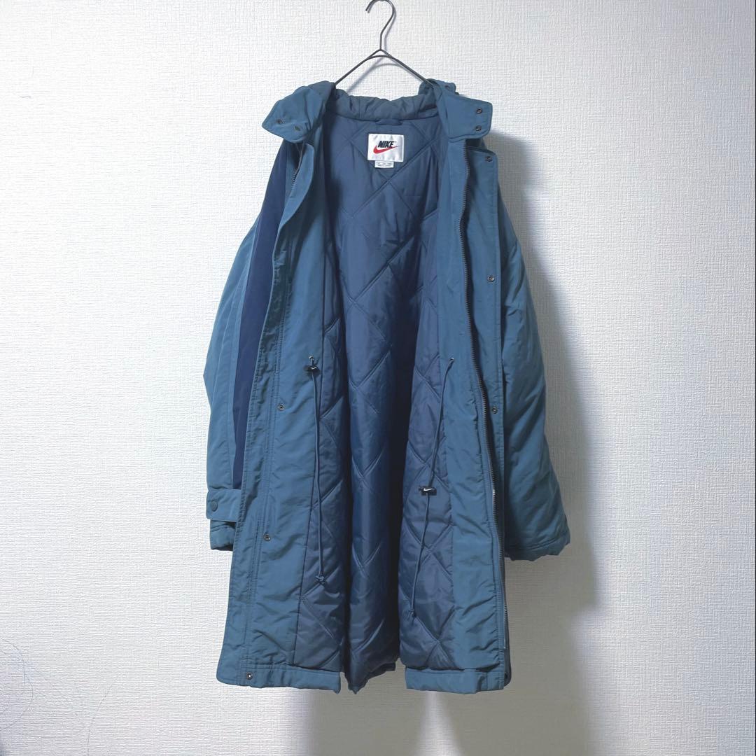 【稀少】90s 銀タグ NIKE ナイキ　刺繍　ベンチコート　キルティング　XL