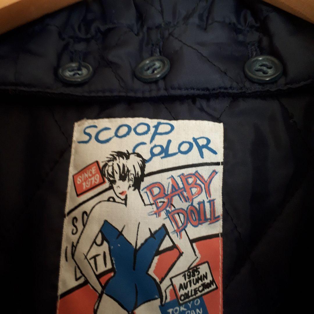 スクープスタジャンレディースレザーヴィンテージグリーンネイビーSCOOP80s