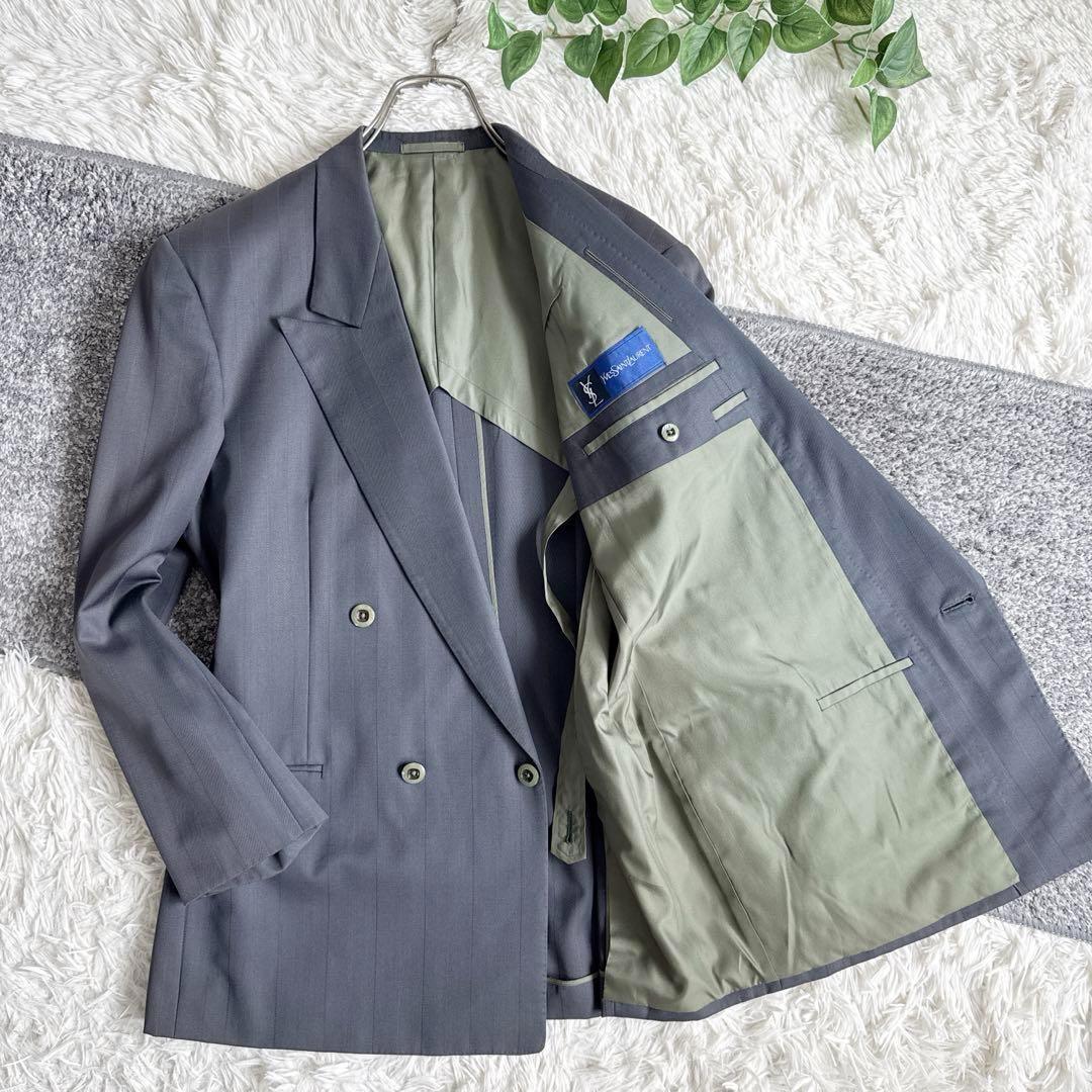 オールド　YSL イヴサンローラン セットアップ　スーツ　ダブル　グレー　y2k