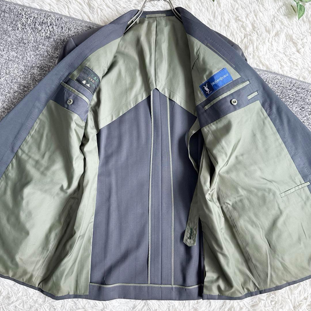 オールド　YSL イヴサンローラン セットアップ　スーツ　ダブル　グレー　y2k