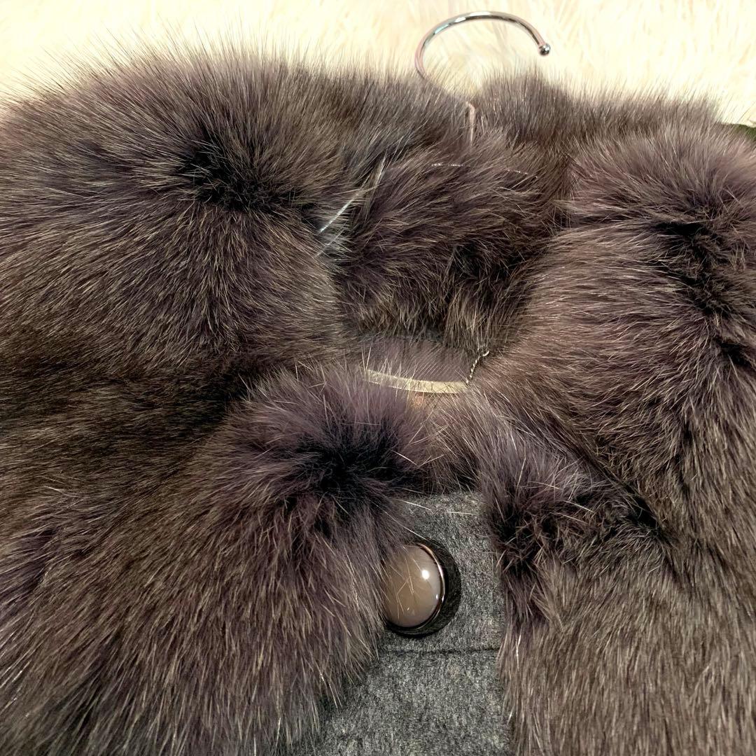 専用♡D78. ◆BALMAIN【カシミヤ100%/フォックスファー◆ポンチョ】