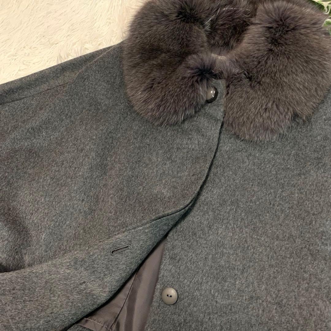 専用♡D78. ◆BALMAIN【カシミヤ100%/フォックスファー◆ポンチョ】