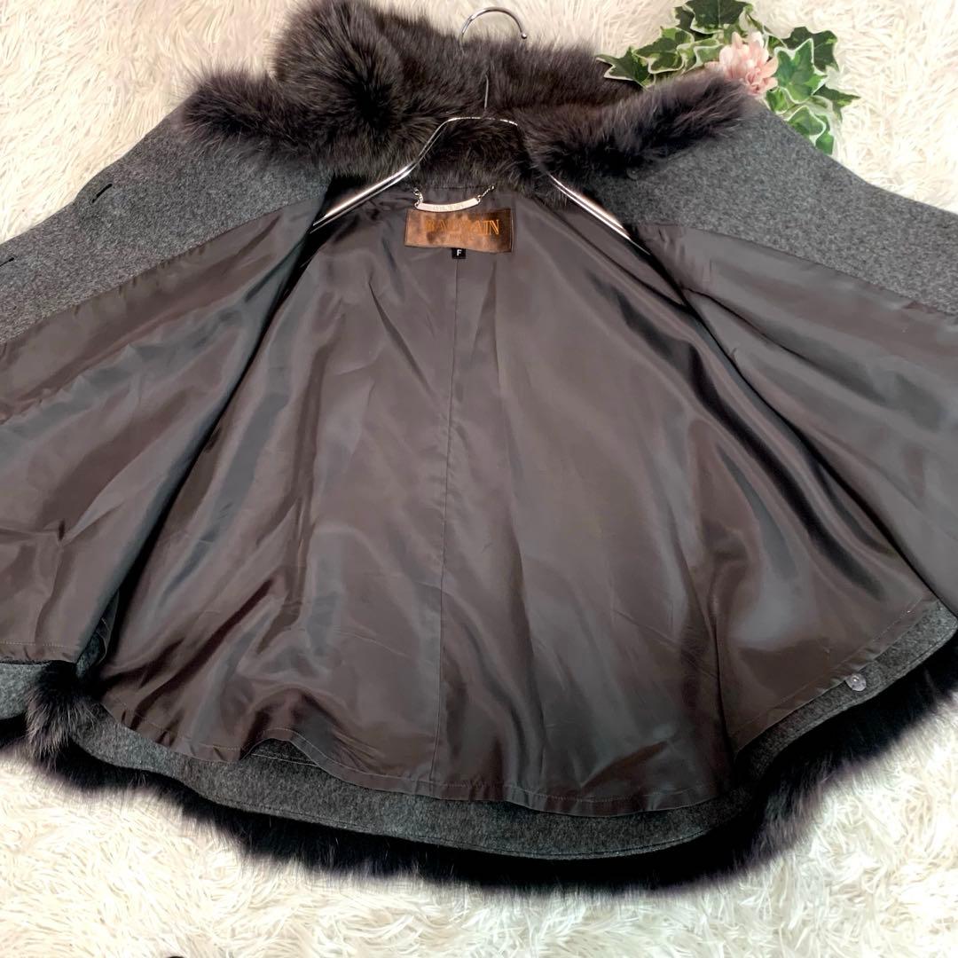 専用♡D78. ◆BALMAIN【カシミヤ100%/フォックスファー◆ポンチョ】