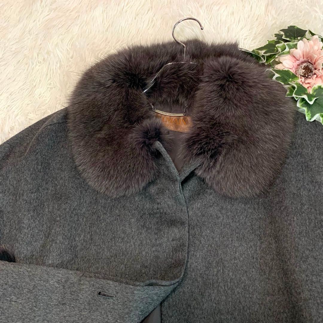 専用♡D78. ◆BALMAIN【カシミヤ100%/フォックスファー◆ポンチョ】