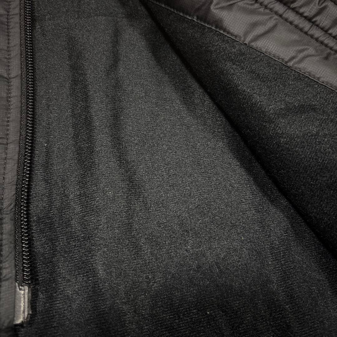 adidas メンズブラック ベンチコート L／スリーライン／フードあり／軽量