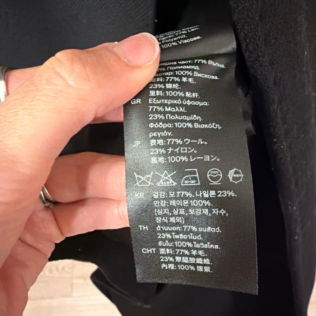 COS ブラック ダブルブレスト ロングコート