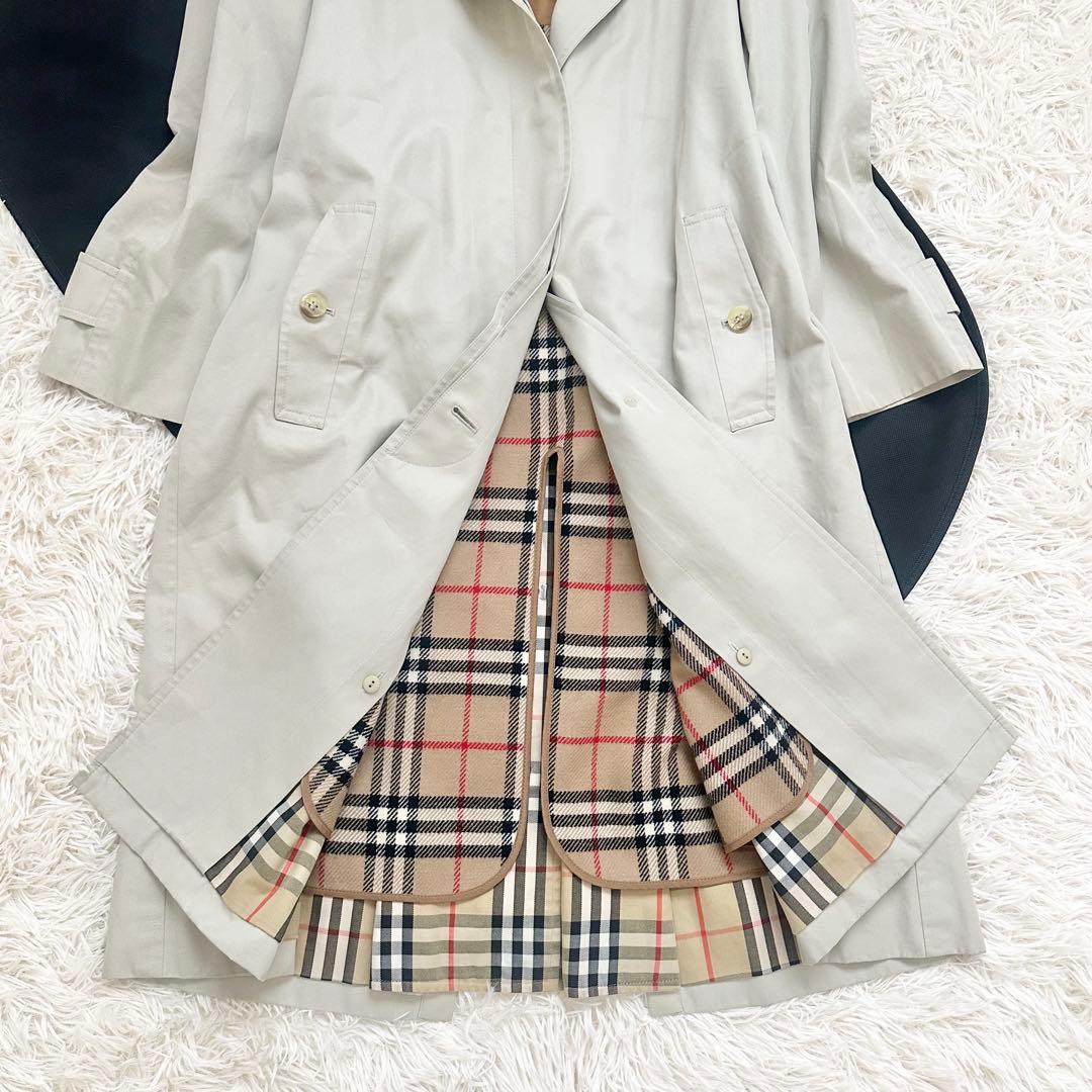 バーバリーロンドン ライナー付き ステンカラーコート ライトベージュ ロング M